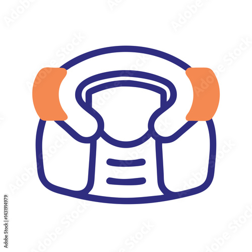 Neck brace colorful minimal icon on black background