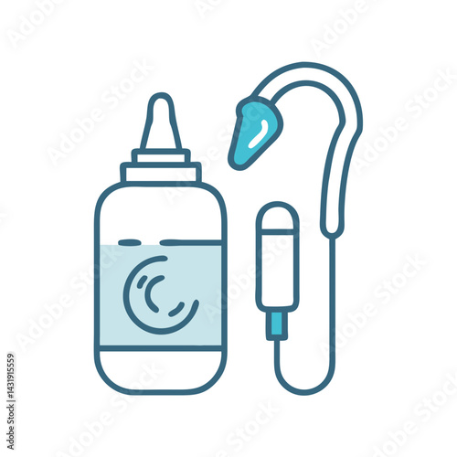Ear irrigation kit for cleaning and treatment icon