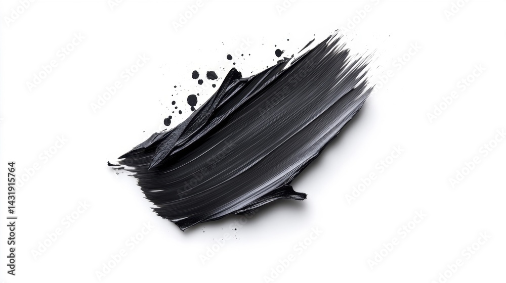 Pewter brush stroke on white background. Generative AI