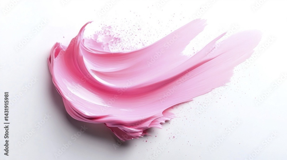 Pink paint splash on white background. Generative AI