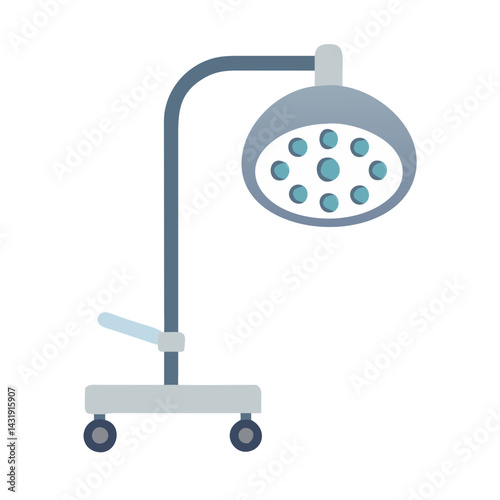 Medical Surgical Lamp Illustration on a Black Background