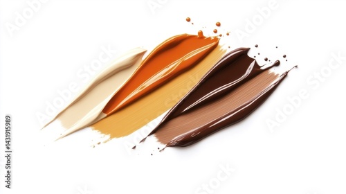 Earth color brush stroke isolated on white background. Generative AI