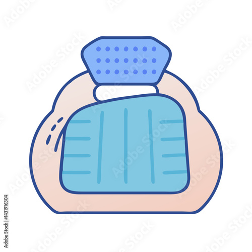 Cute Cartoon Style Ice Pack Illustration on Black