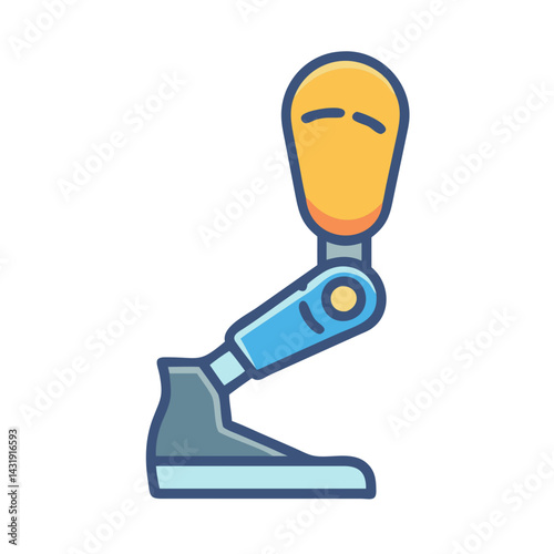 Prosthetic leg illustration on a black background design