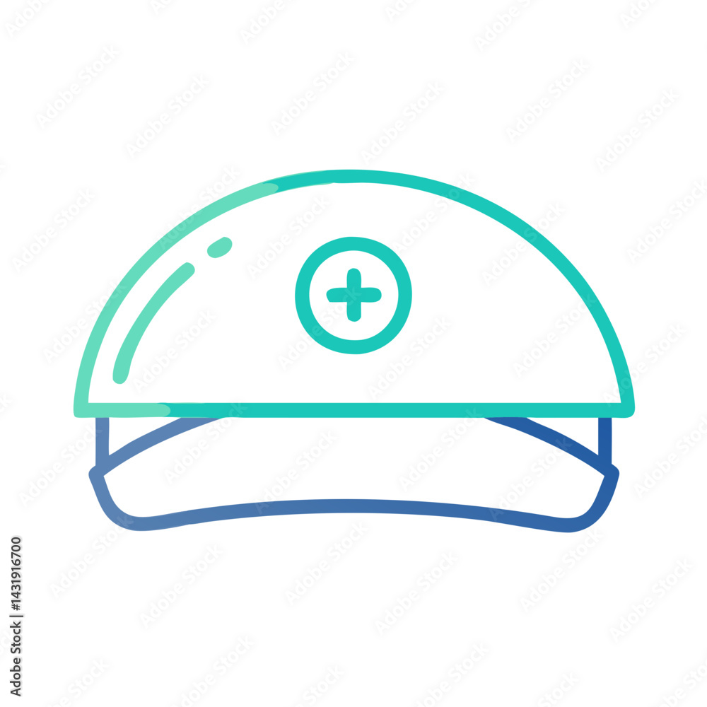 Modern Gradient Doctor Cap Icon on Black Background Modern Gradient Doctor Cap Icon on Black Background