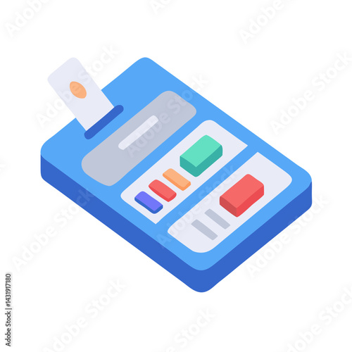 Isometric credit card reader icon vector design concept