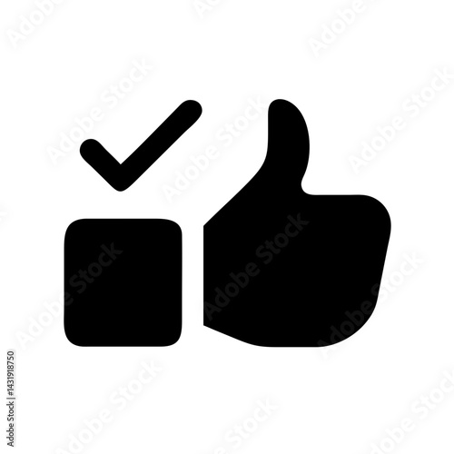Thumbs Up Check Icon Vector Illustration