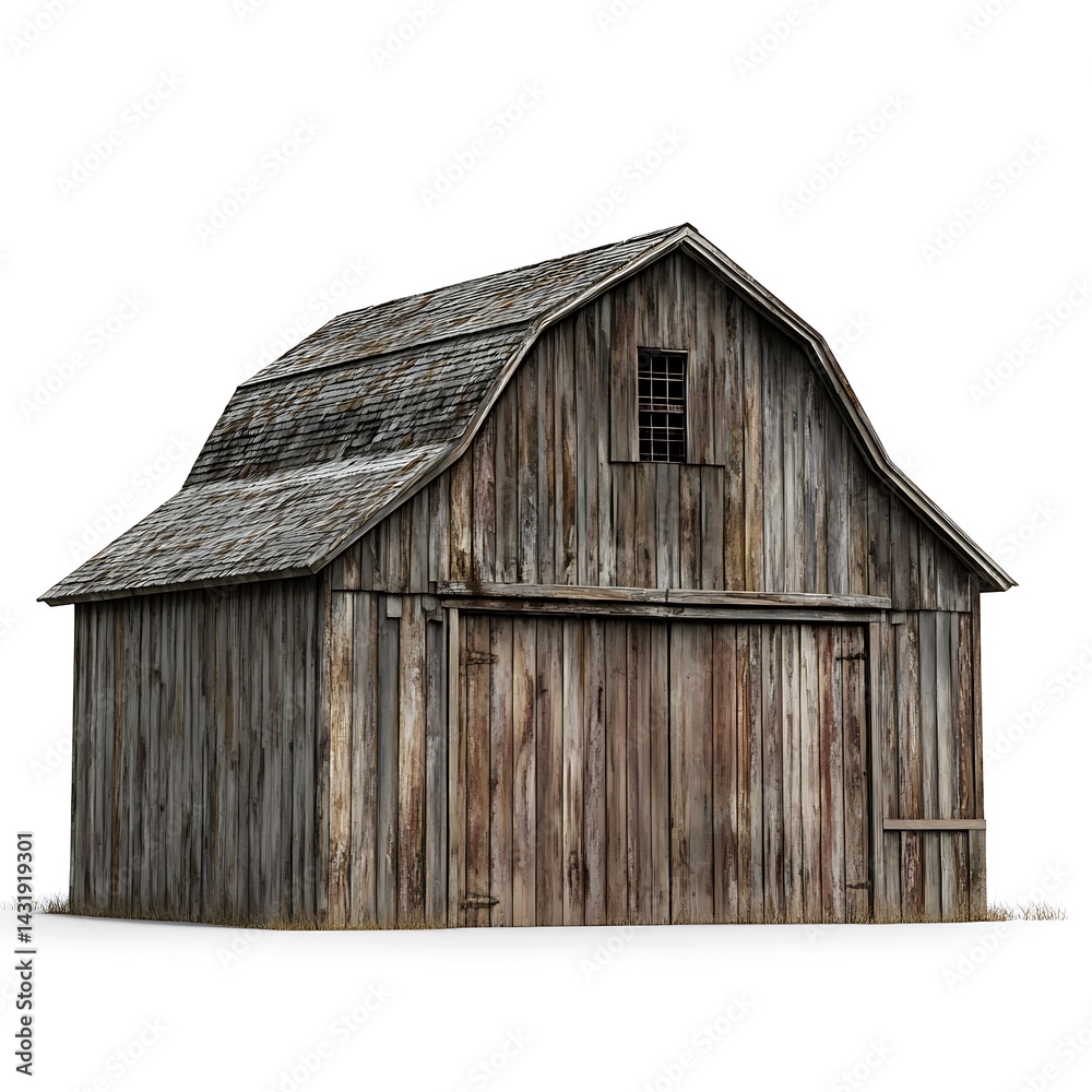 Rustic Barn Isolated on White Background Rustic Barn Isolated on White Background