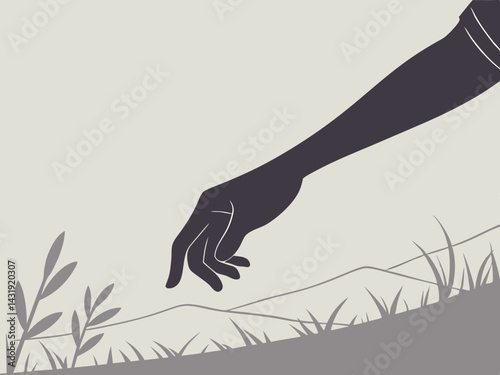 part of the hand that reaches down concept. golden hands. helping hand. idea of ​​salvation. lend a hand to a friend. rendering assistance. husband for an hour. silhouette of a hand in vector style