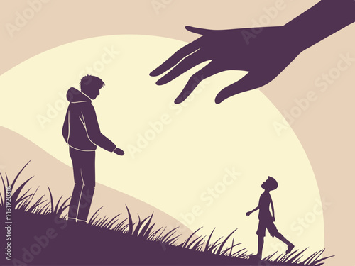 against violence. bullying in society, school, work. protect the weak. helping hand. bullying at school. children's day. illustration-protect teenager. bullying-social problem. offended boy. lonely