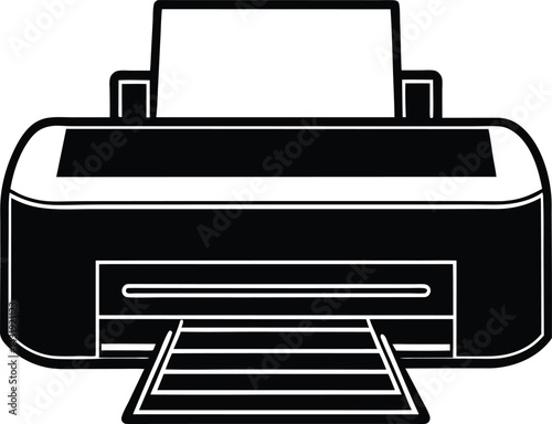 Printer Machine Silhouette Black Vector