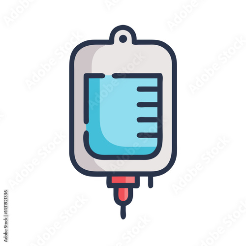 Intravenous Fluid Bag Illustration for Medical Usage