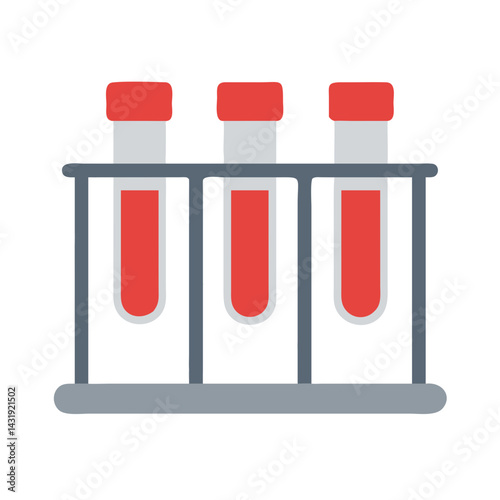 Three test tubes with red liquid, science concept