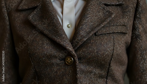 Wallpaper Mural Tailored Tweed Jacket with Wide Lapels and Elegant Button Detail Torontodigital.ca