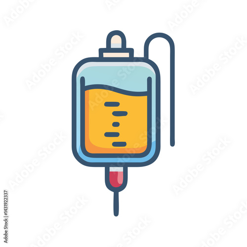 Medical IV Drip Infusion Therapy Bag Illustration