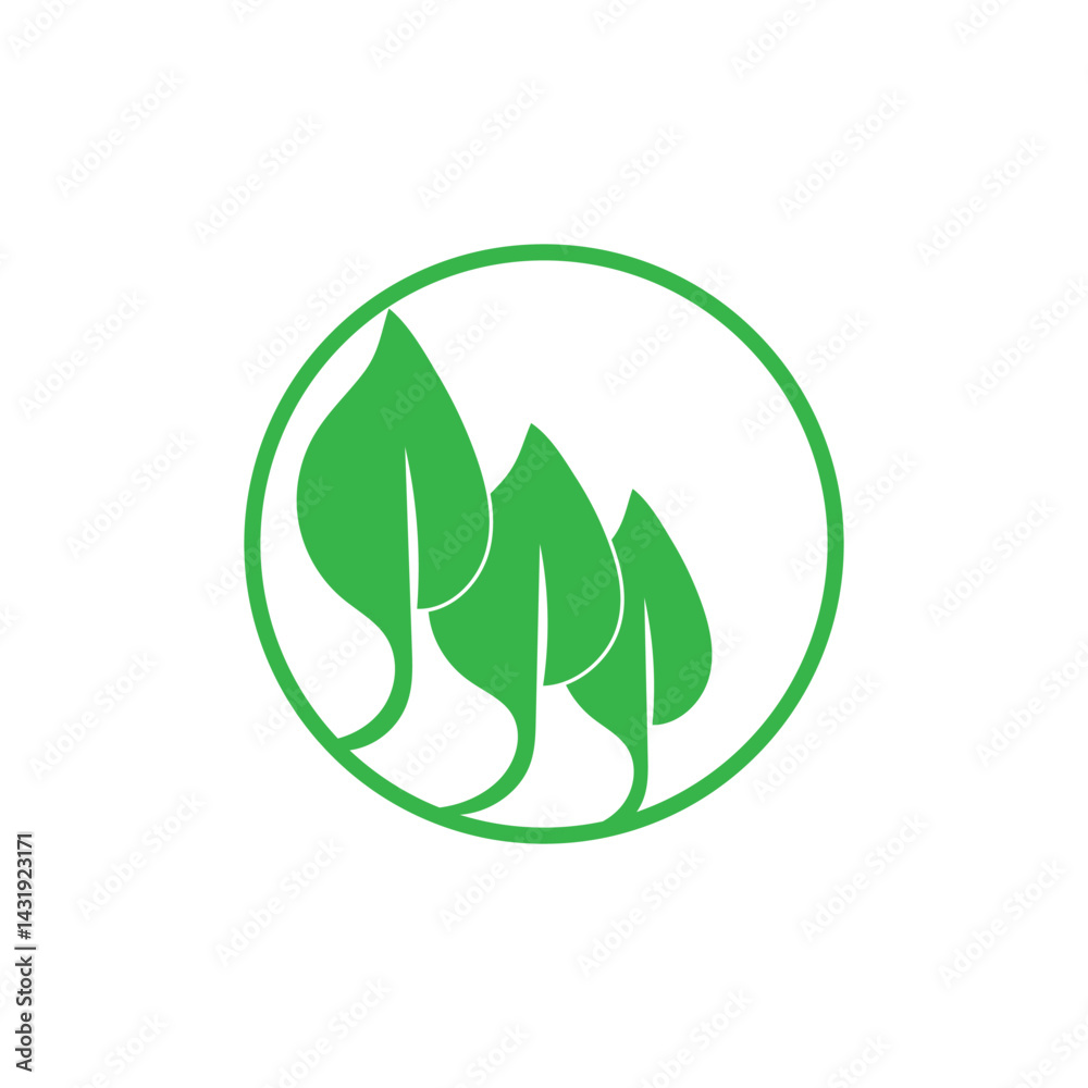 green leaf garden nature icon vector illustration template design green leaf garden nature icon vector illustration template design