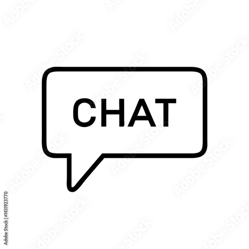 A bold chat bubble proclaims "CHAT" in a simple, strong, black-outlined design.