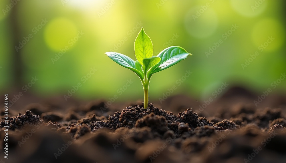 Vibrant Green Seedling in Soil Vibrant Green Seedling in Soil