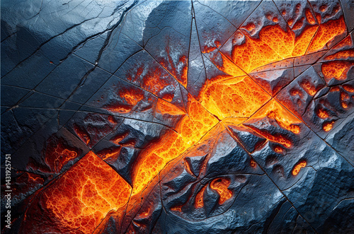 molten lava or metal with cracks