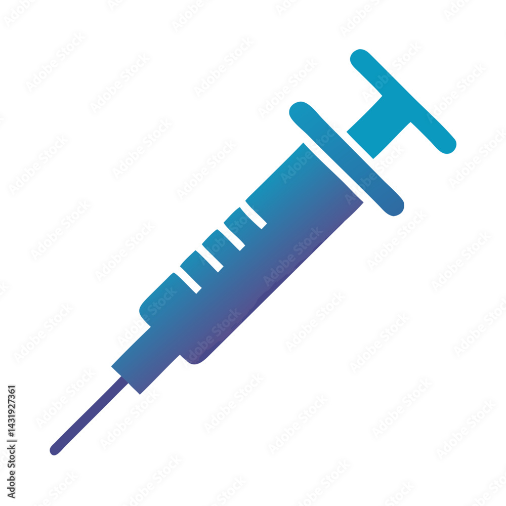 Gradient Syringe on Black Background: Medical Tool Image