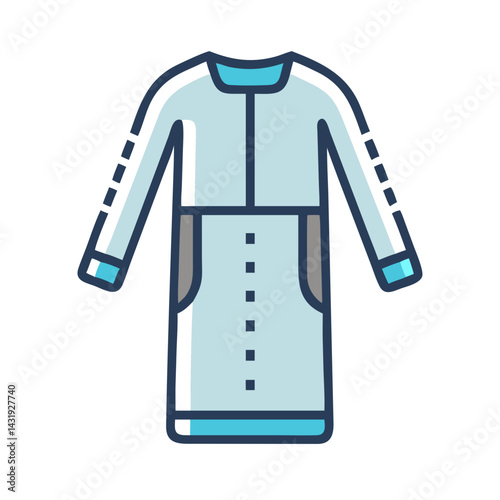 Stylish Light Blue Abaya Icon for Fashion Designs