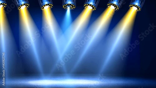 Stage lights illuminating dark background