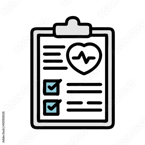 Clipboard Icon with Check Marks on Black Background
