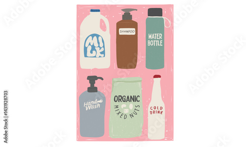 shampoo bottle, mil jar, water bottle, hand wash, nut packet graphic design for fashion, top, dress, graphics, slogan tee, posters and others. 