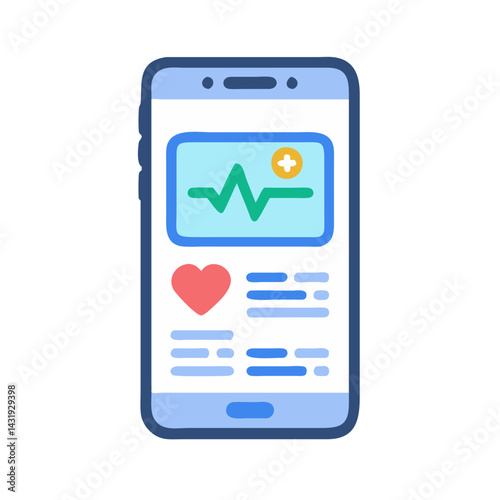 Mobile Health App Tracking Heart Rate and Wellness