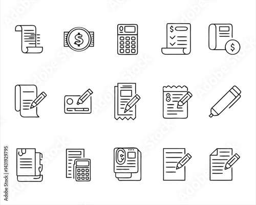 Invoice icon set