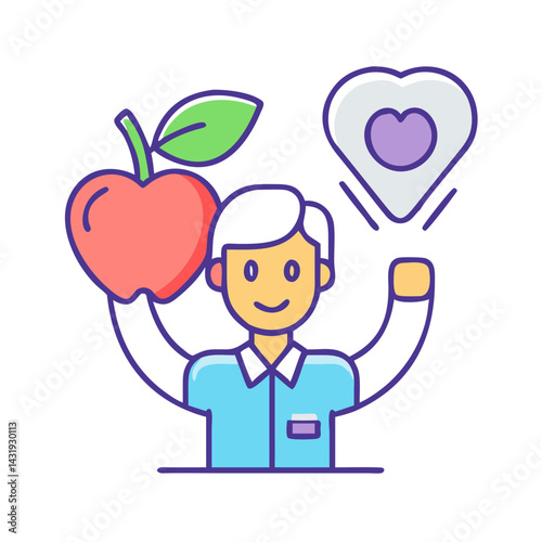 Balanced life illustration of diet and health choices