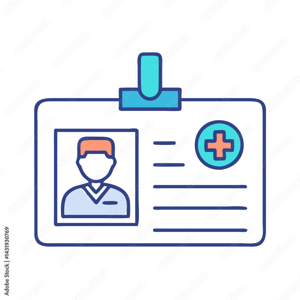 Obraz premium Doctor's ID Card Icon with Black Background Image
