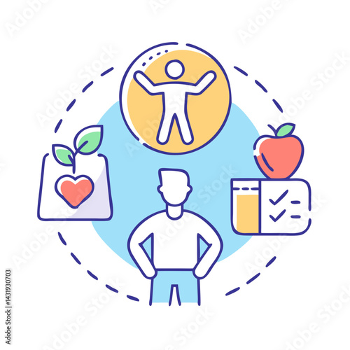 Holistic wellness concept: healthy habits, lifestyle, and personal growth