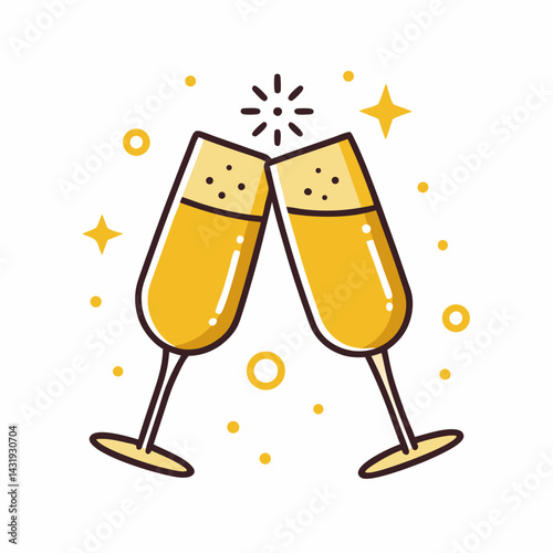 champagne glasses and champagne