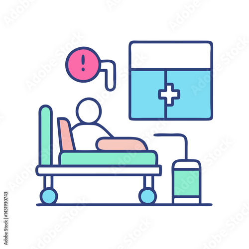 Hospital Bed Alert Patient Monitoring System Healthcare Concept