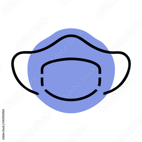 Surgical mask vector illustration on black background