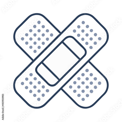 Crossed Bandages: First Aid and Wound Healing Symbol