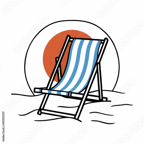 beach chair and umbrella