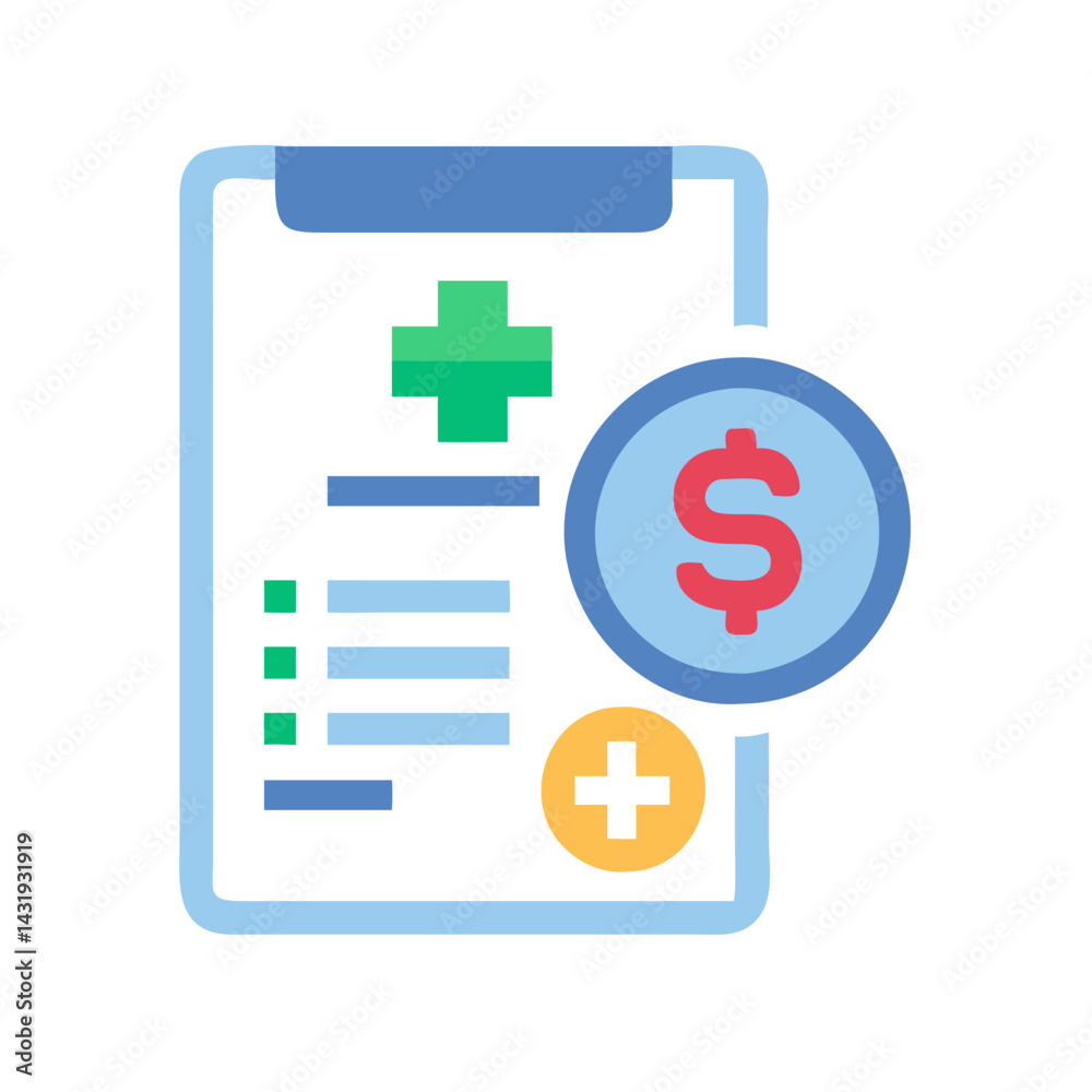 Medical costs illustration: Healthcare bill, price, medical finances Medical costs illustration: Healthcare bill, price, medical finances