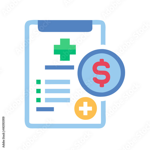 Medical costs illustration: Healthcare bill, price, medical finances