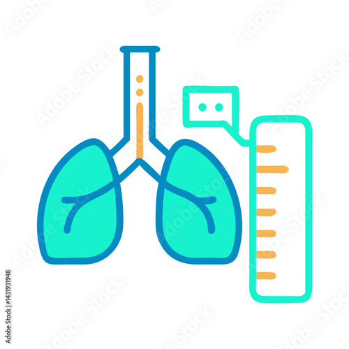Measuring Lung Capacity: Human Health with Medical Icon