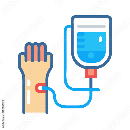 IV Drip Illustration: Medical Infusion Therapy and Patient Care