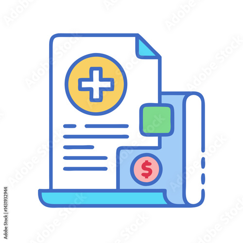 Medical Bill Illustration: Healthcare, Finance, and Insurance Concept