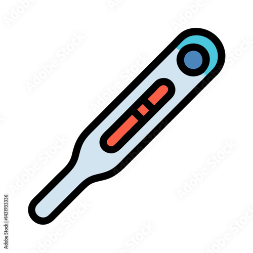 Digital Thermometer Isolated on Black for Fever Detection