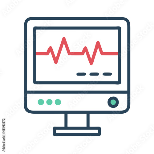 Medical Heart Rate Monitor Symbol for Clinical Healthcare