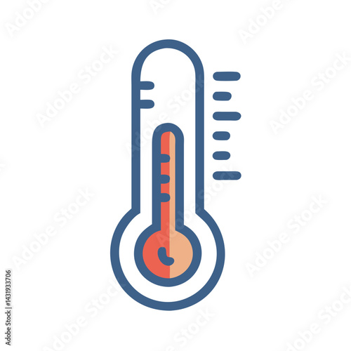 Simple Icon Thermometer on Black Background Illustration