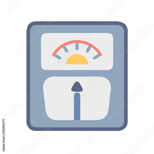 Cute cartoon illustration of a bathroom weight scale