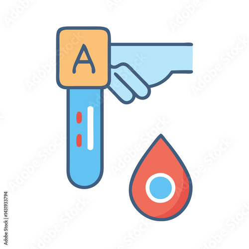 Blood Type A Test Tube, Health Illustration