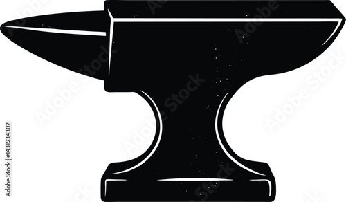 Blacksmith’s Anvil Silhouette Black Vector | Iron Forge Tool Design
