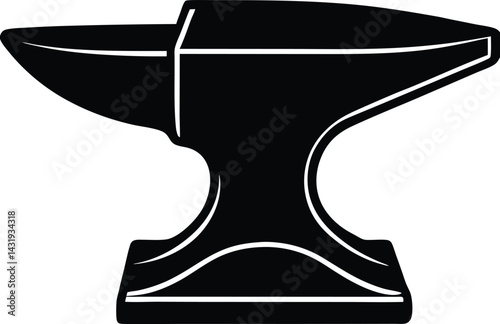 Blacksmith’s Anvil Silhouette Black Vector | Iron Forge Tool Design